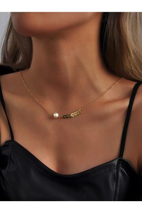 گردنبند جواهر طلائی زنانه فلزی کد 377056990