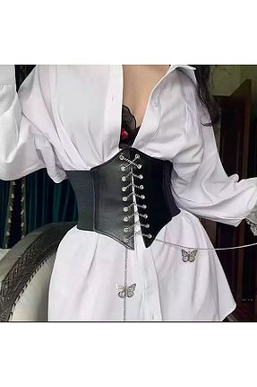 کمربند مشکی زنانه چرم مصنوعی lovebox - کد 412329857