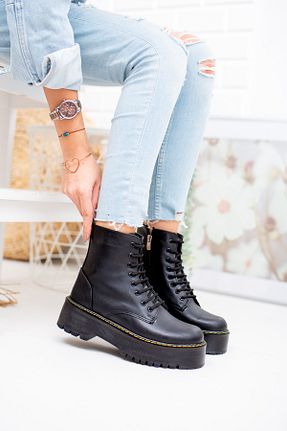 بوت / نیم بوت مشکی زنانه چرم لاکی BAKGİY - کد 413992480