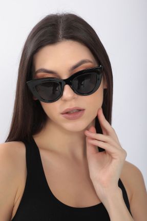 عینک آفتابی مشکی زنانه 50 UV400 استخوان سایه روشن گربه ای کد 384246507