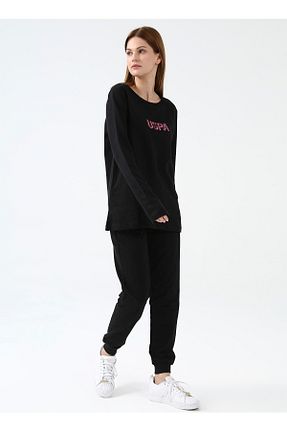 شلوار مشکی زنانه پارچه U.S. Polo Assn. - کد 412727004