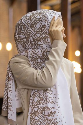 شال بژ زنانه Medine İpeği Vissona - کد 439773760
