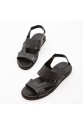 صندل مشکی مردانه پاشنه تخت Tamer Tanca - کد 356293567