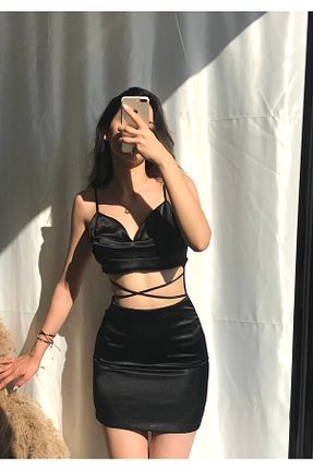 لباس مشکی زنانه بافتنی elbisem butik - کد 423242322