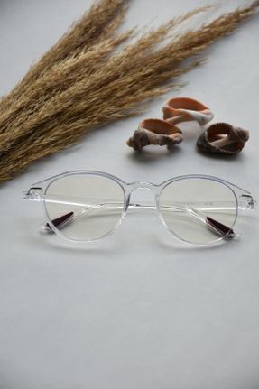 عینک محافظ نور آبی سفید زنانه 58 شیشه UV400 کد 423348307