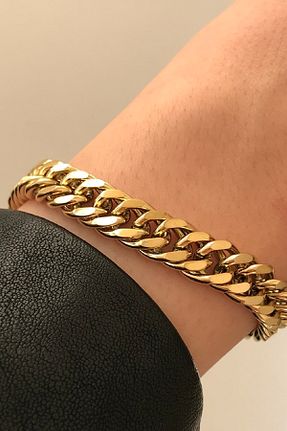 دستبند استیل (فولاد) طلائی زنانه استیل ضد زنگ UBUH SHOP - کد 429532544