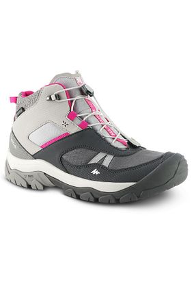 بوت / نیم بوت طوسی زنانه چرم مصنوعی Decathlon - کد 430875373