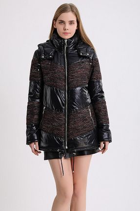 پالتو پشمی مشکی زنانه رگولار Leather Club - کد 431945973