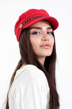 کلاه قرمز زنانه پشمی LadyColor - کد 386628708
