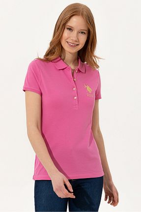 پولوشرت صورتی زنانه پنبه ای U.S. Polo Assn. - کد 315939152