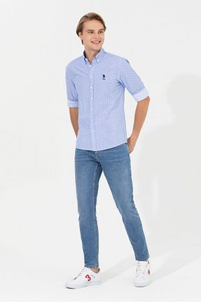 پیراهن آبی مردانه رگولار U.S. Polo Assn. - کد 435961779