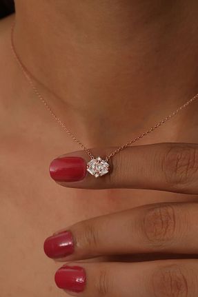گردنبند نقره صورتی زنانه 925 عیار Bilsen Store - کد 442797890