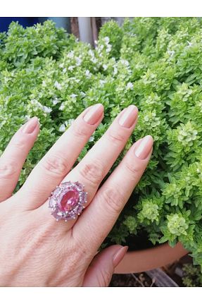 انگشتر نقره صورتی زنانه 925 عیار Midyat Nurtaş Gümüş - کد 33179025