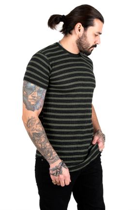 تی شرت خاکی مردانه یقه گرد اسلیم فیت جوان کد 443717837