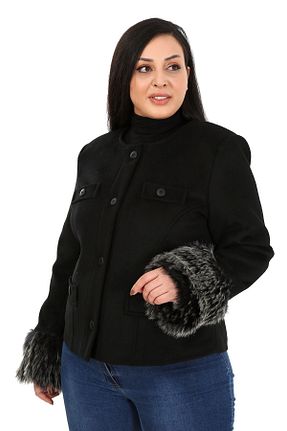 کت سایز بزرگ مشکی زنانه ترمه DISENTIS MODEST - کد 444144917