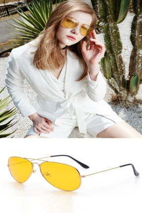 عینک آفتابی زرد زنانه 40 و پائین تر UV400 فلزی کد 87573247