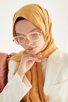 شال قهوه ای زنانه پنبه ای FRESCO SCARFS - کد 444208002