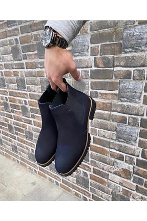 بوت / نیم بوت سرمه ای مردانه چرم خالص Taşpınar Ayakkabı - کد 444715168