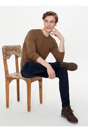 پلیور زرد مردانه یقه دوچرخه U.S. Polo Assn. - کد 445175623