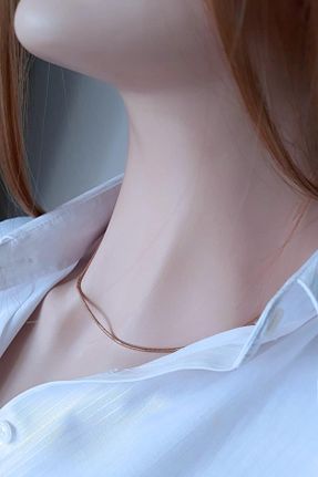 گردنبند نقره صورتی زنانه 925 عیار Rams Gümüş - کد 55417635