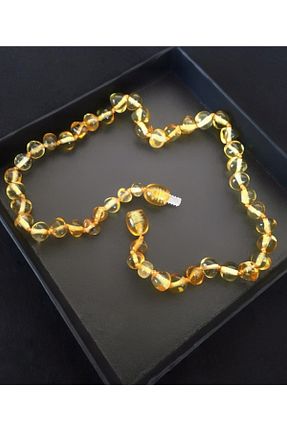 گردنبند جواهر زرد بچه گانه سنگ طبیعی İpek Kehribar - کد 34008145