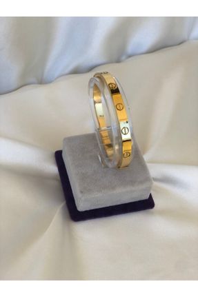 دستبند استیل طلائی زنانه کد 322421574