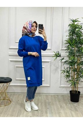 تونیک حجاب سرمه ای زنانه azzebutik - کد 445102508