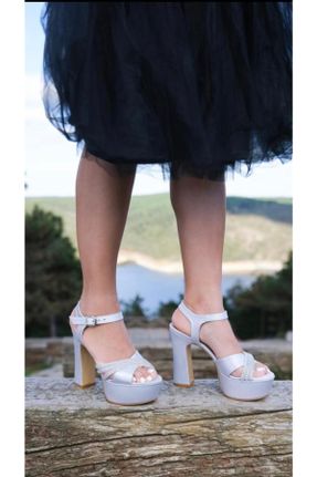 کفش مجلسی طوسی زنانه چرم مصنوعی پاشنه بلند ( +10 cm) پاشنه پلت فرم کد 445485967