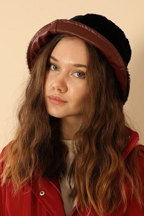 کلاه زرشکی زنانه چرم مصنوعی Ladies&Gentlemen - کد 445832579