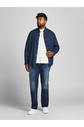 پیراهن سایز بزرگ سرمه ای مردانه سایز بزرگ Jack & Jones - کد 445718986