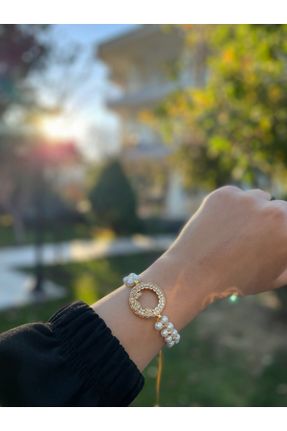 دستبند جواهر زرد زنانه روکش طلا کد 411378915
