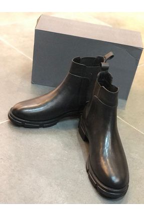 بوت / نیم بوت مشکی مردانه چرم خالص MODAMOOD - کد 446338866