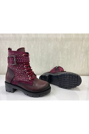 بوت / نیم بوت زرشکی بچه گانه چرم مصنوعی galya shoes - کد 446379676