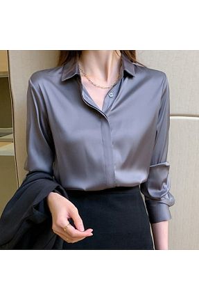 پیراهن طوسی زنانه Fitted atn store - کد 446507257