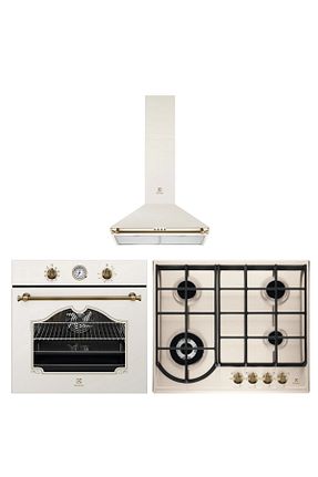 ست هود و اجاق گاز بژ گارانتی نمایندگی رسمی Electrolux - کد 446905194