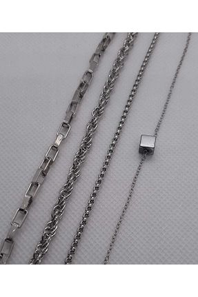 دستبند جواهر طلائی زنانه روکش نقره AA Jewelry - کد 447129454