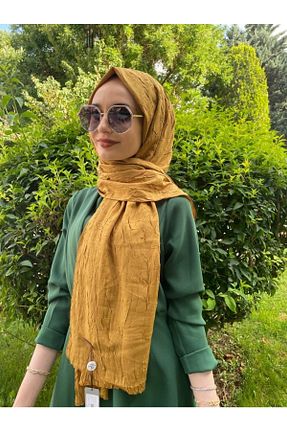 شال زرد زنانه پنبه ای Loryan - کد 348906591