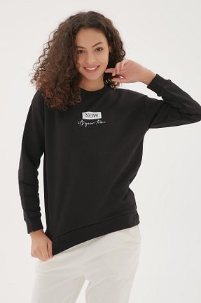 سوئیشرت مشکی زنانه چاپی Fashion Friends - کد 447084928