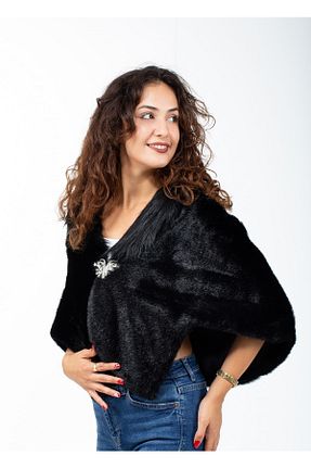 پانچو مشکی زنانه KürkZone - کد 446404295