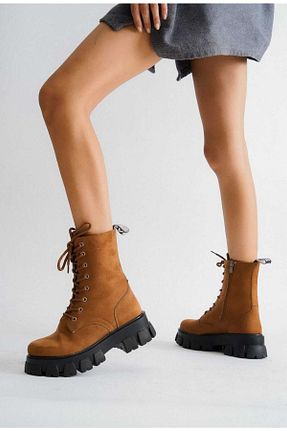 بوت / نیم بوت قهوه ای زنانه چرم مصنوعی HERA SHOES - کد 446468875