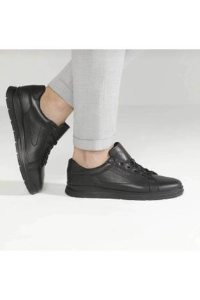 کفش کژوال مشکی مردانه چرم طبیعی پاشنه کوتاه ( 4 - 1 cm ) پاشنه ساده کد 446718491