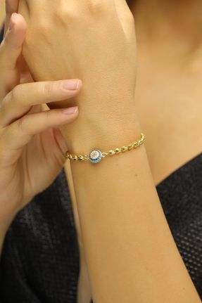 دستبند نقره طلائی زنانه کد 279891436