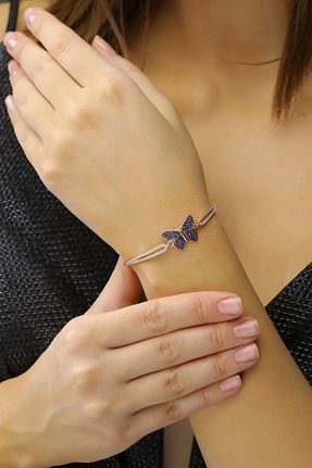دستبند نقره صورتی زنانه 925 عیار Miavi Silver - کد 278951914