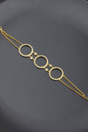دستبند نقره طلائی زنانه کد 162270765