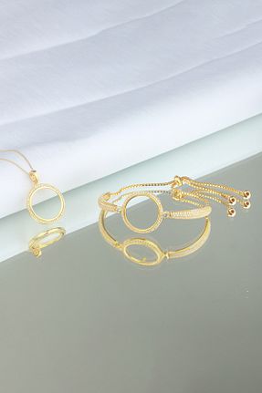 ست نقره طلائی زنانه زیرکن Miavi Silver - کد 266582894