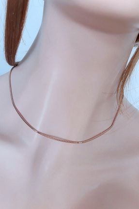 گردنبند نقره صورتی زنانه 925 عیار Rams Gümüş - کد 55417635