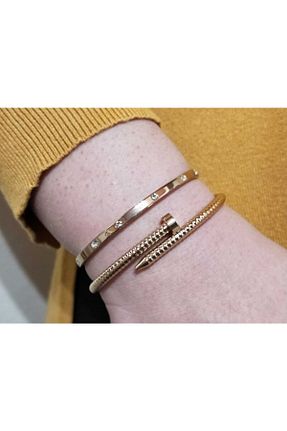 دستبند جواهر متالیک زنانه زیرکن GEZERGOLD TAKI - کد 80483412