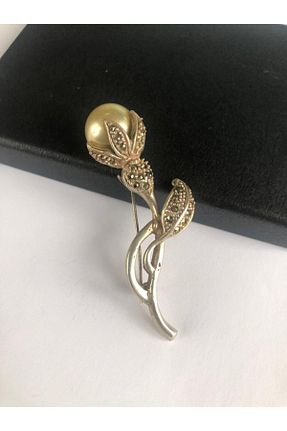 سنجاق سینه سفید زنانه Tmt Silver - کد 92889599