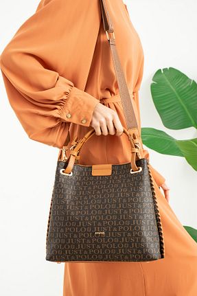 کیف دستی قهوه ای زنانه ابعاد بزرگ Just Polo - کد 449587982