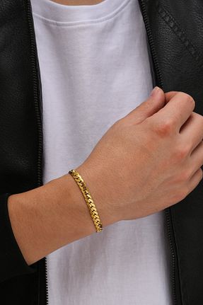 دستبند استیل (فولاد) زرد زنانه استیل ضد زنگ Bluem - کد 449643420